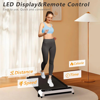 2-in-1 Walking Pad Treadmill with Incline - Compact 2.5HP Home Office Jogging Machine with Remote Control & LED Display