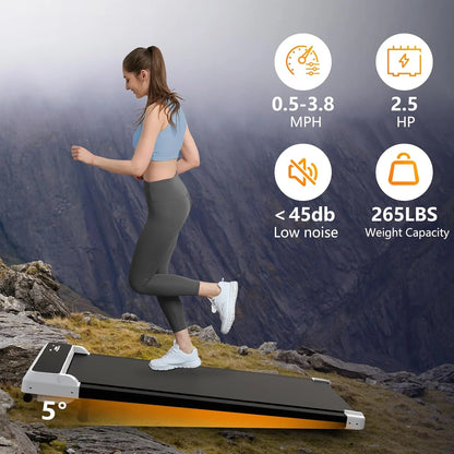2-in-1 Walking Pad Treadmill with Incline - Compact 2.5HP Home Office Jogging Machine with Remote Control & LED Display