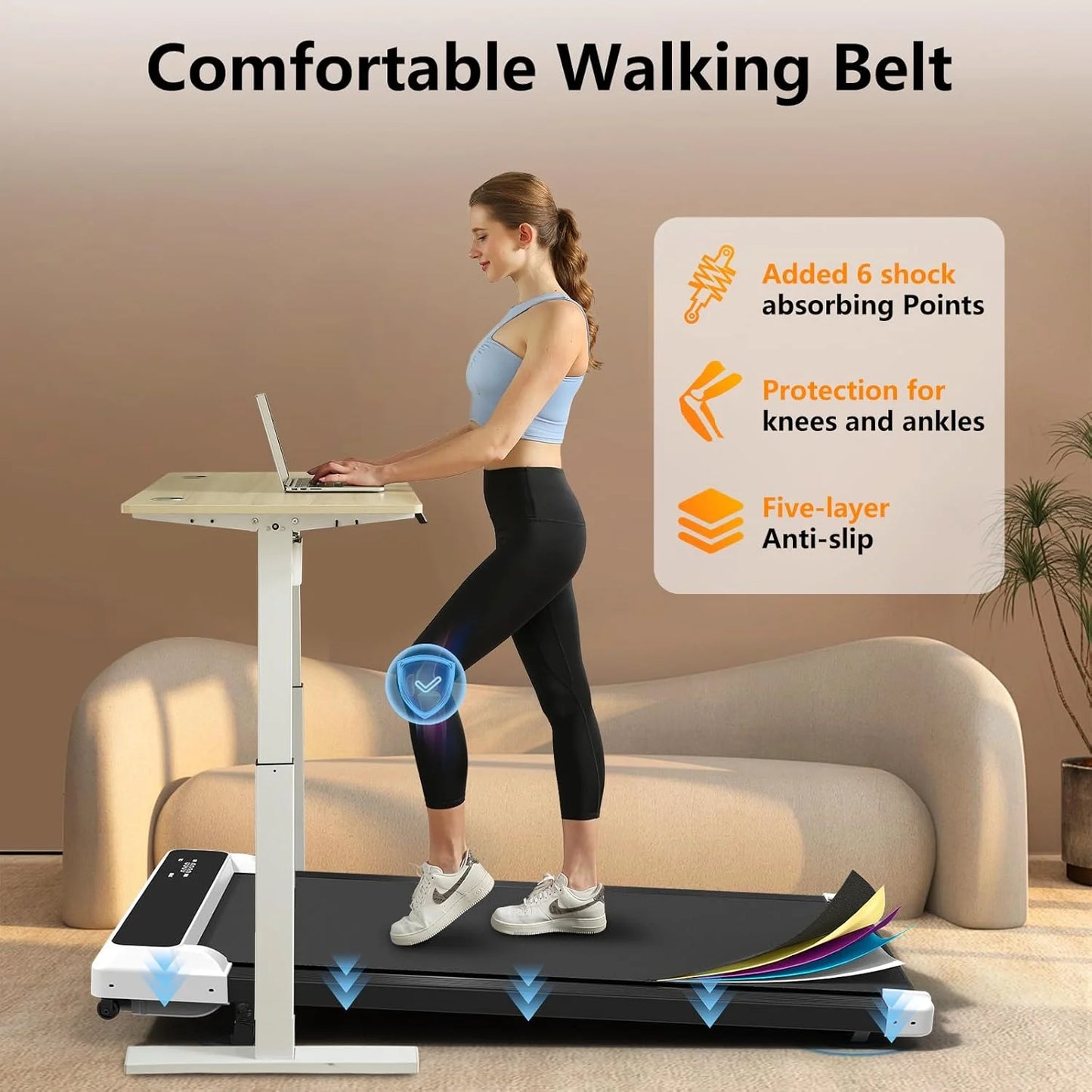 2-in-1 Walking Pad Treadmill with Incline - Compact 2.5HP Home Office Jogging Machine with Remote Control & LED Display