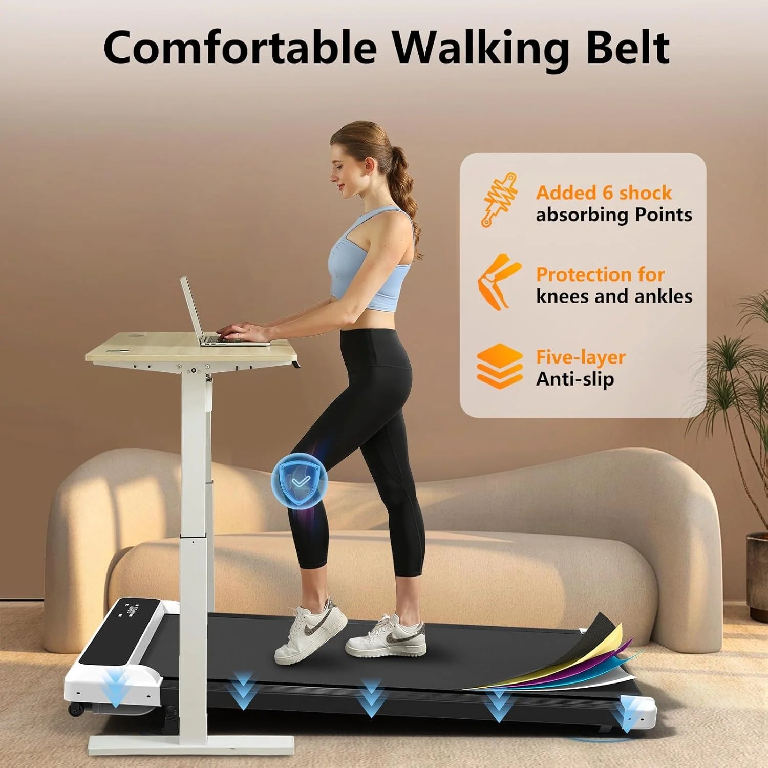 2-in-1 Walking Pad Treadmill with Incline - Compact 2.5HP Home Office Jogging Machine with Remote Control & LED Display