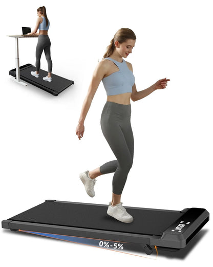 2-in-1 Walking Pad Treadmill with Incline - Compact 2.5HP Home Office Jogging Machine with Remote Control & LED Display